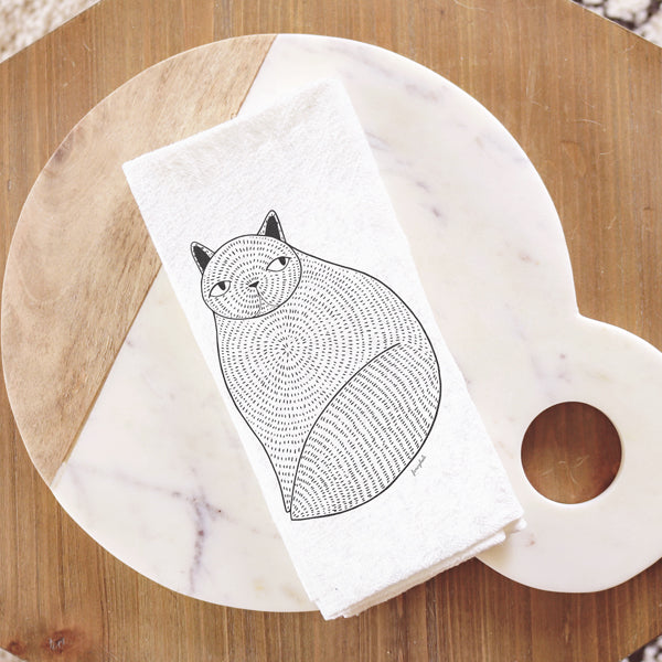 花式胡里胖猫茶巾