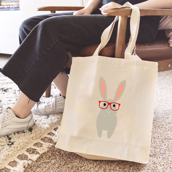 Fancy Huli Glasses Bunny Tote Bag