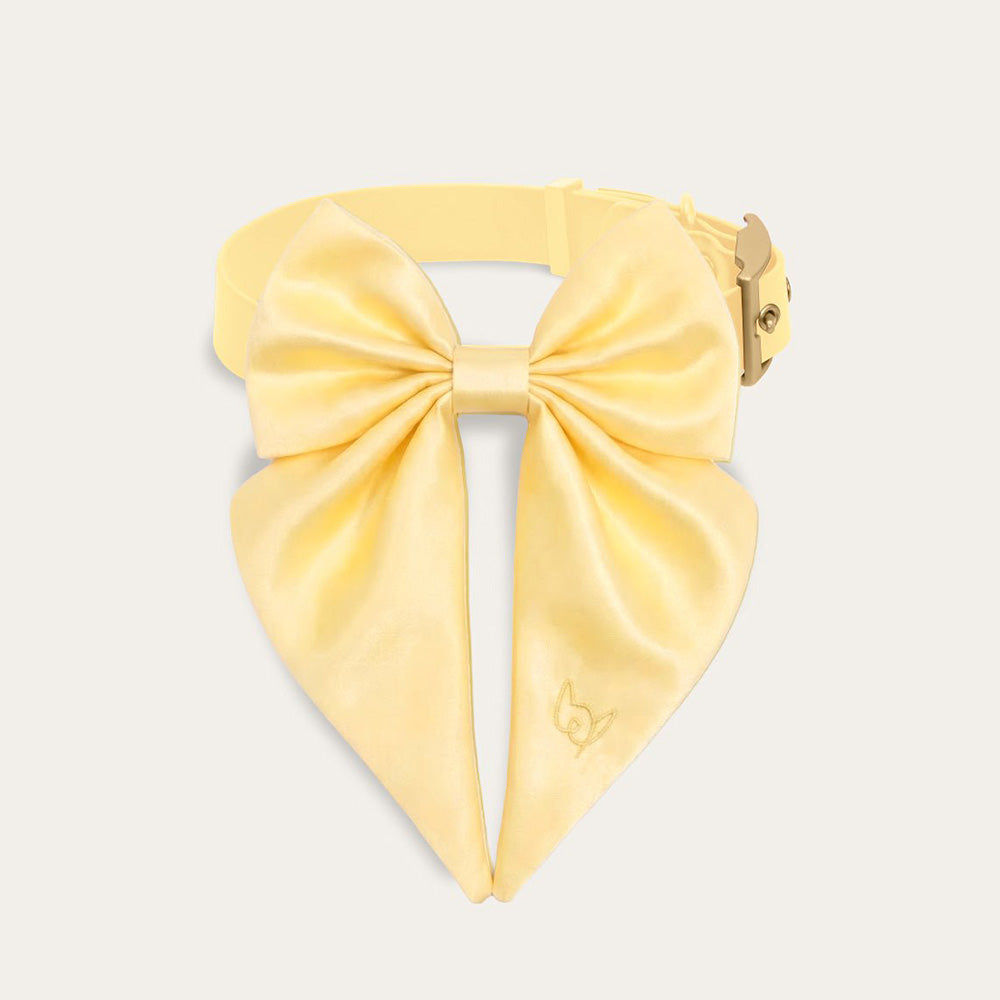 Furry Muse Satin Collar Bow Butter