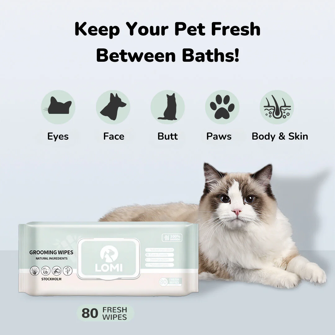 Lomi Bamboo Grooming Wipes | Premium Size
