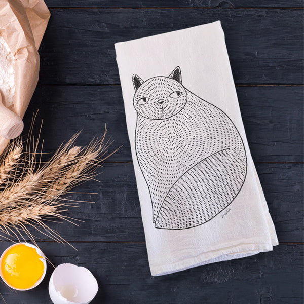 花式胡里胖猫茶巾