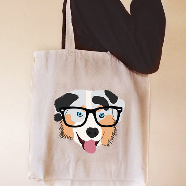 花式 Huli 眼镜 澳大利亚牧羊犬手提袋