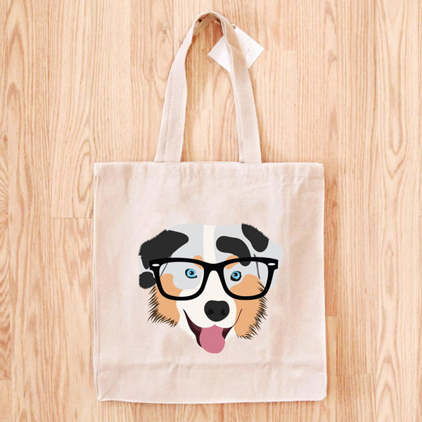 花式 Huli 眼镜 澳大利亚牧羊犬手提袋
