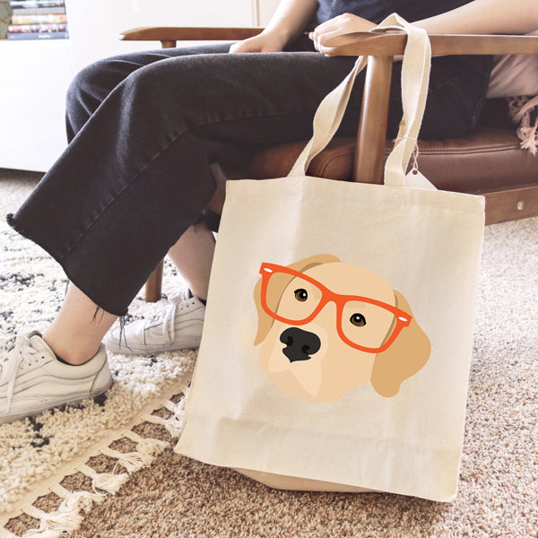 Fancy Huli Glasses Yellow Labrador Tote Bag